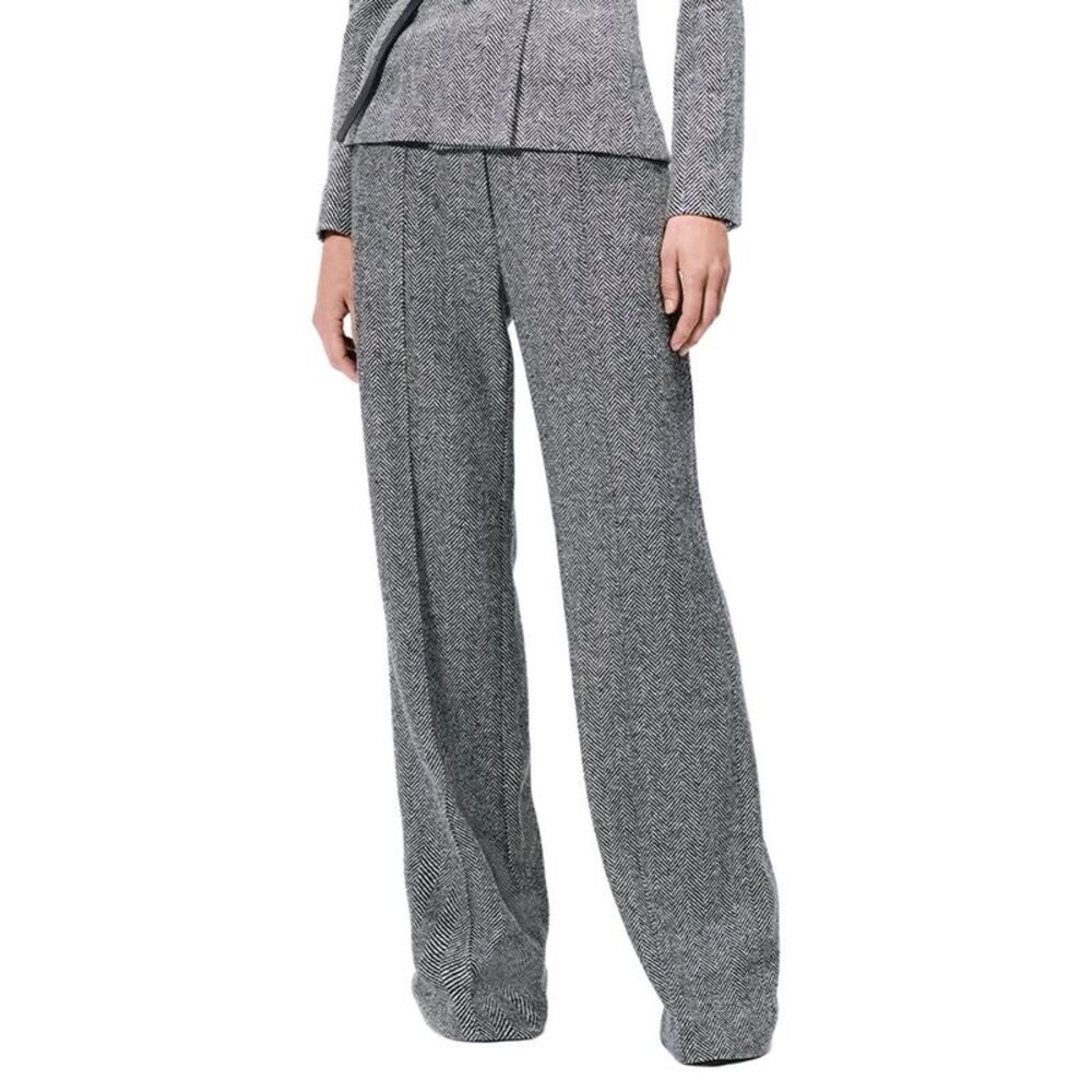 Adam Lippes Womens Full Leg Wool Trouser, Black